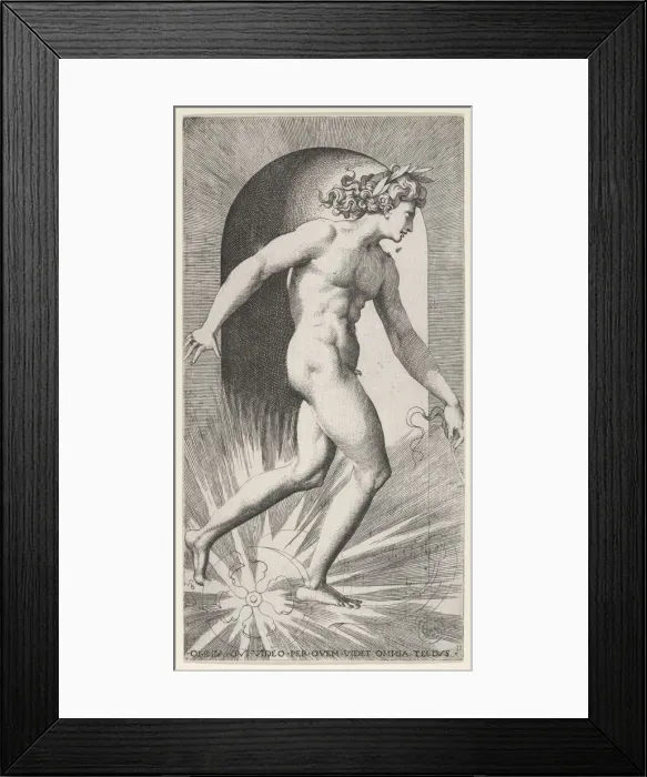 Framed Print : Plate 11: Apollo riding his chariot in a niche, facing right Framed Print : Plate 11: Apollo riding his chariot in a niche, facing right