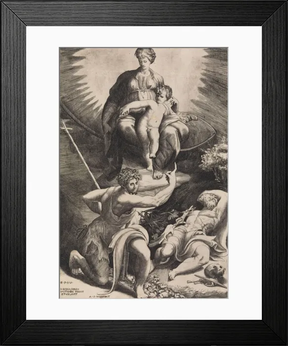 Framed Print : The Vision of St. Jerome. Creator: Giulio Bonasone Framed Print : The Vision of St. Jerome. Creator: Giulio Bonasone