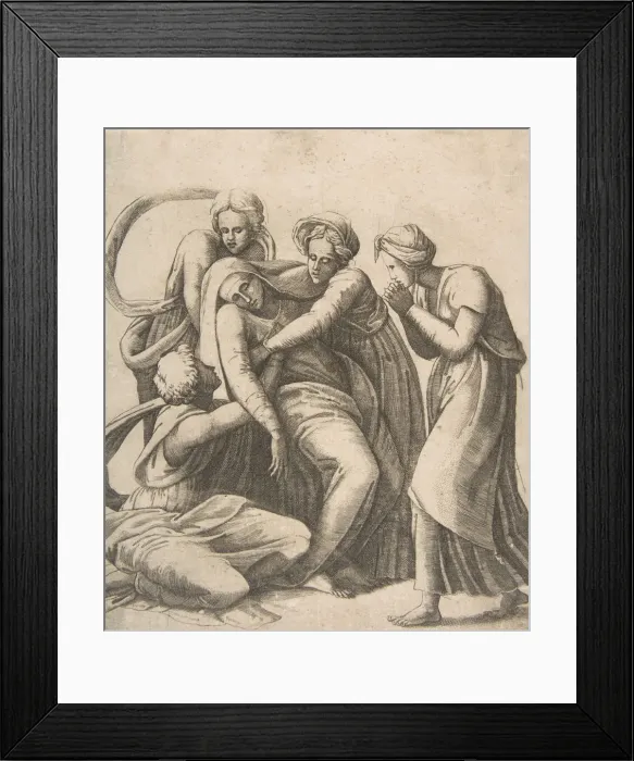 Framed Print : The Virgin fainting and being supported in the arms of the holy women, 1531-76 Framed Print : The Virgin fainting and being supported in the arms of the holy women, 1531-76