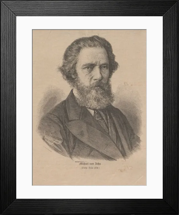 Framed Print : Portrait of the artist Mihaly Zichy (1827-1906), 1877. Creator: Anonymous Framed Print : Portrait of the artist Mihaly Zichy (1827-1906), 1877. Creator: Anonymous