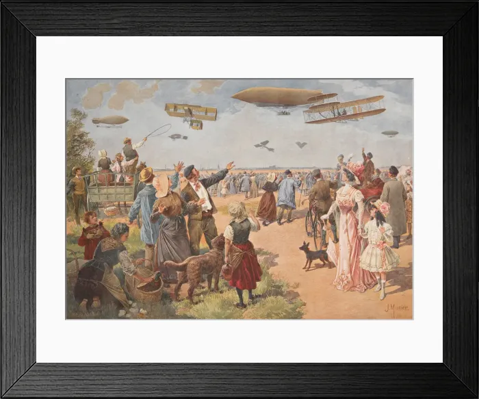 Framed Print : L Exposition aerienne, c. 1908. Creator: Munier, J. (active ca 1900) Framed Print : L Exposition aerienne, c. 1908. Creator: Munier, J. (active ca 1900)