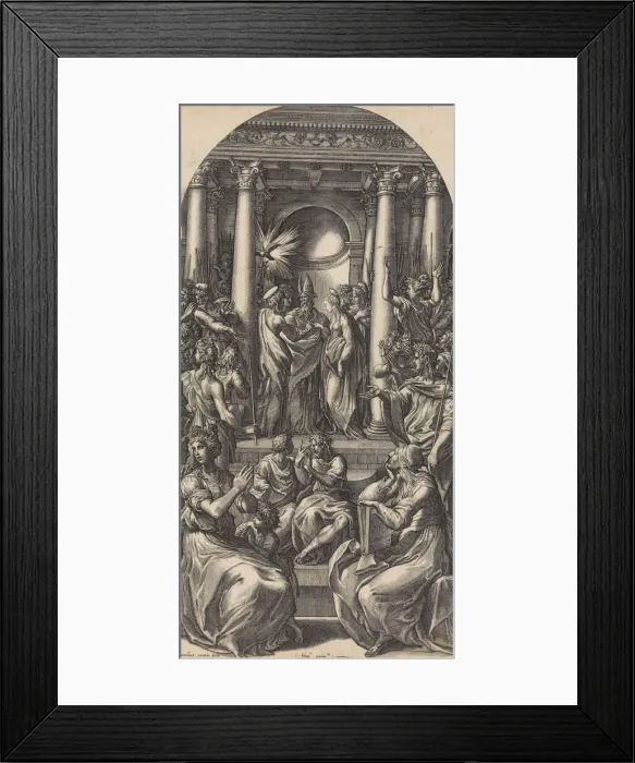 Framed Print : Marriage of the Virgin, ca. 1525-26. Creator: Giovanni Jacopo Caraglio Framed Print : Marriage of the Virgin, ca. 1525-26. Creator: Giovanni Jacopo Caraglio