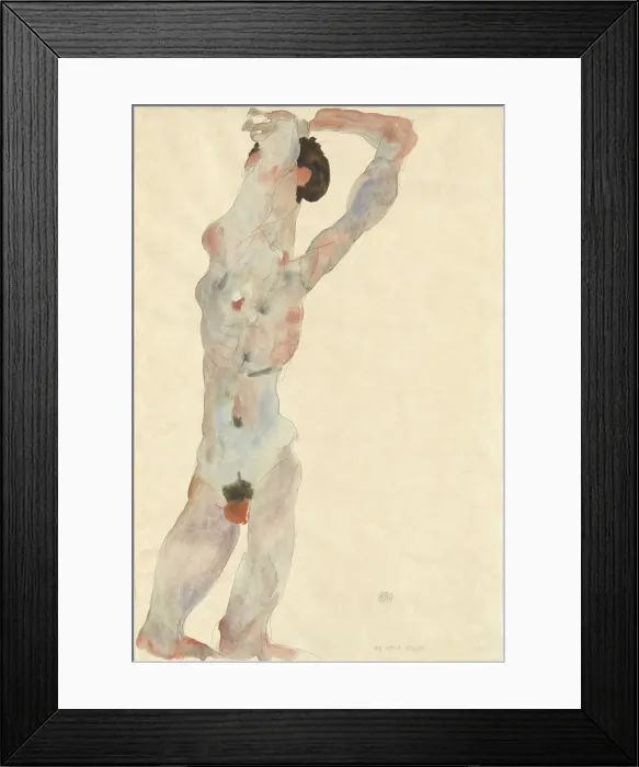 Framed Print : Male nude, 1912. Creator: Schiele, Egon (1890-1918) Framed Print : Male nude, 1912. Creator: Schiele, Egon (1890-1918)