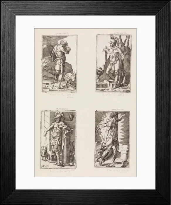 Framed Print : Jupiter, from Planets, plate 2, 1530-70. Creator: Giulio Bonasone Framed Print : Jupiter, from Planets, plate 2, 1530-70. Creator: Giulio Bonasone