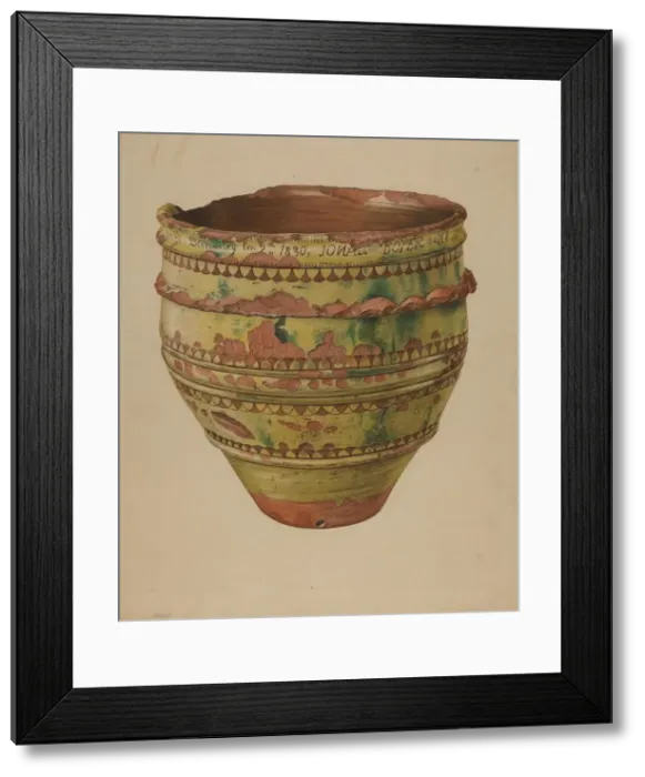 Framed Print : Pa. German Jardiniere, c. 1939. Creator: Giacinto Capelli Framed Print : Pa. German Jardiniere, c. 1939. Creator: Giacinto Capelli