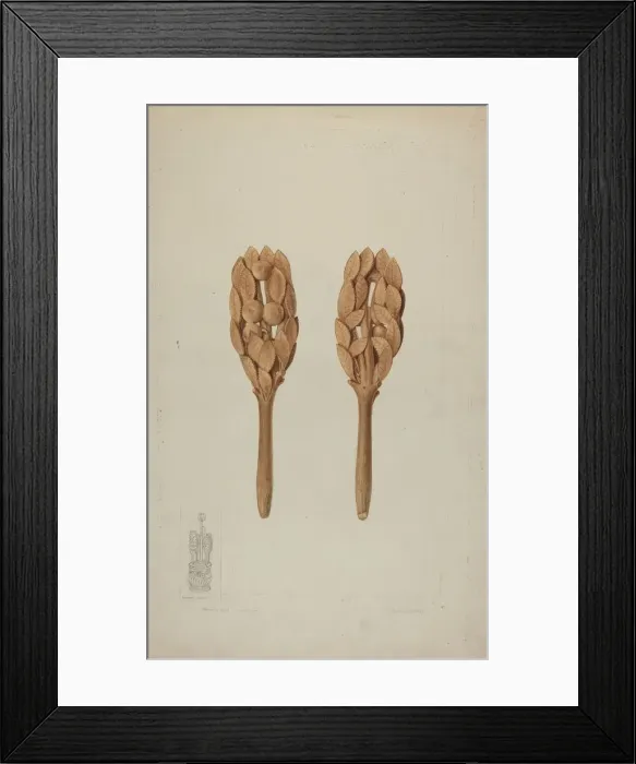 Framed Print : Wood Carving, 1935 / 1942. Creator: Clyde L. Cheney Framed Print : Wood Carving, 1935 / 1942. Creator: Clyde L. Cheney