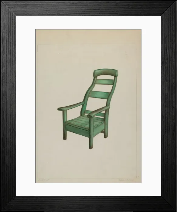 Framed Print : Wooden Chair, c. 1938. Creator: Clyde L. Cheney Framed Print : Wooden Chair, c. 1938. Creator: Clyde L. Cheney