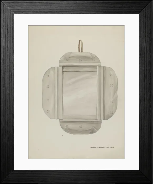 Framed Print : Tin Mirror Frame, c. 1937. Creator: Majel G. Claflin Framed Print : Tin Mirror Frame, c. 1937. Creator: Majel G. Claflin