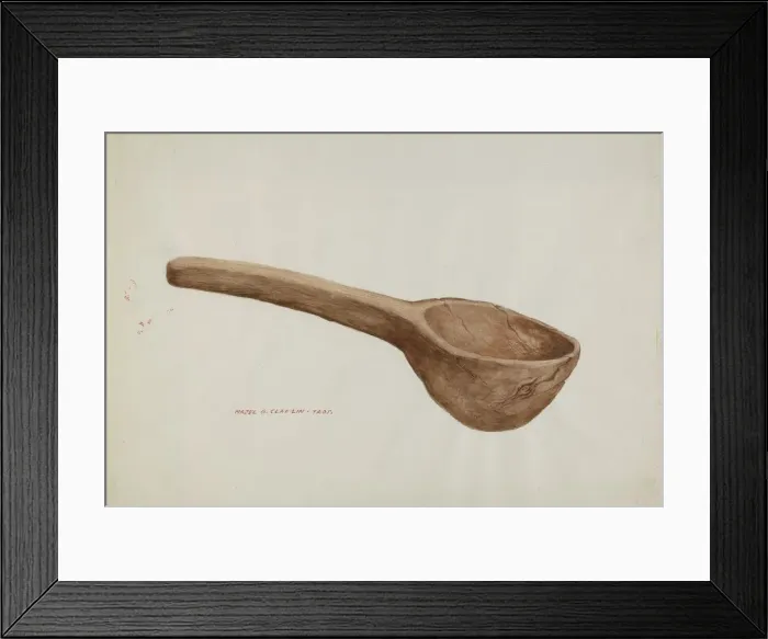Framed Print : Wooden Ladle, c. 1937. Creator: Majel G. Claflin Framed Print : Wooden Ladle, c. 1937. Creator: Majel G. Claflin