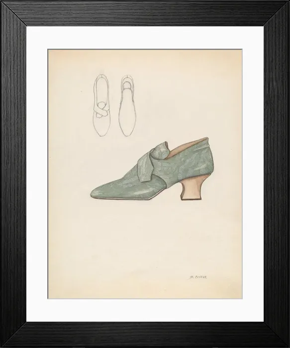 Framed Print : Womans Shoe, c. 1936. Creator: Margaret Concha Framed Print : Womans Shoe, c. 1936. Creator: Margaret Concha