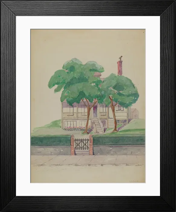 Framed Print : Mr. Stewarts House, 1935 / 1942. Creator: Gladys Cook Framed Print : Mr. Stewarts House, 1935 / 1942. Creator: Gladys Cook