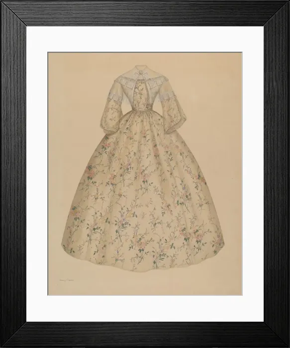 Framed Print : Dress with Cape Collar, 1935 / 1942. Creator: Nancy Crimi Framed Print : Dress with Cape Collar, 1935 / 1942. Creator: Nancy Crimi