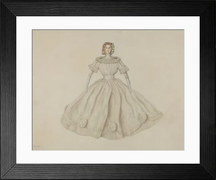 Framed Print : Costume Doll, c. 1938. Creator: Al Curry