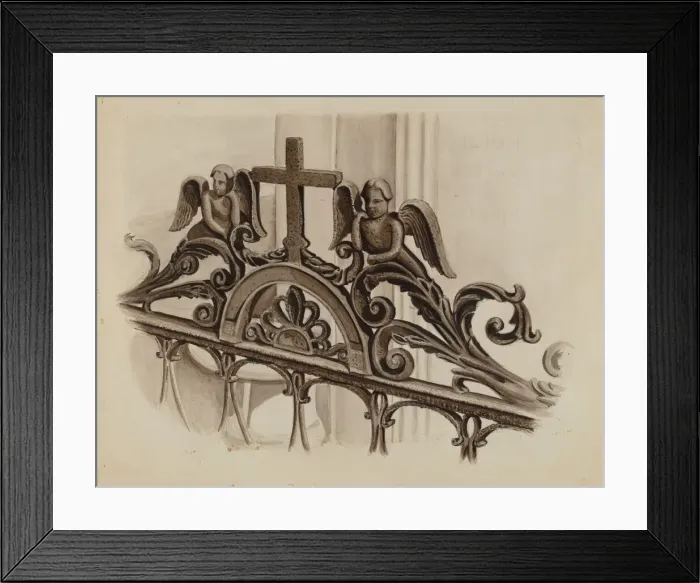 Framed Print : Cast Iron Ornament, c. 1936. Creator: Al Curry Framed Print : Cast Iron Ornament, c. 1936. Creator: Al Curry