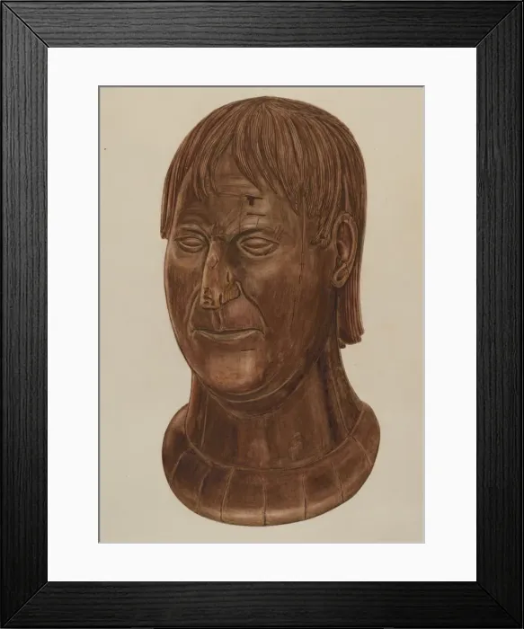 Framed Print : Bust of P. J. Landry, c. 1937. Creator: Al Curry Framed Print : Bust of P. J. Landry, c. 1937. Creator: Al Curry