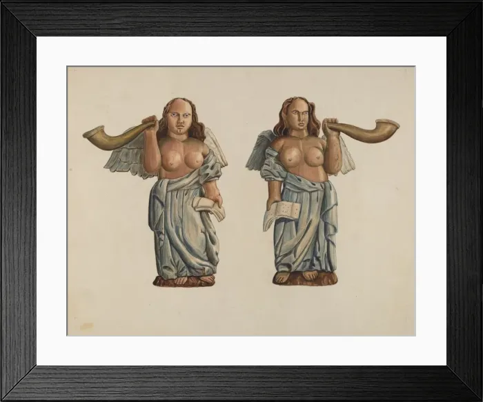 Framed Print : Two Angels, c. 1938. Creator: Al Curry Framed Print : Two Angels, c. 1938. Creator: Al Curry