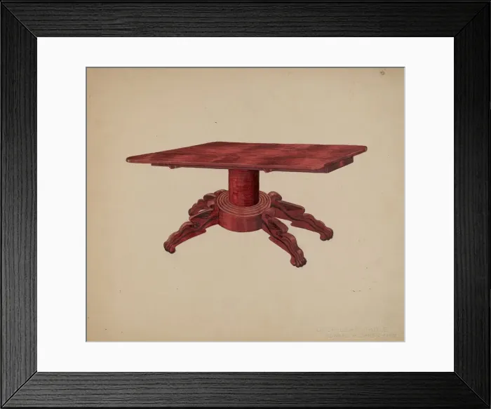Framed Print : Drop-leaf Table, c. 1938. Creator: Edward A Darby Framed Print : Drop-leaf Table, c. 1938. Creator: Edward A Darby