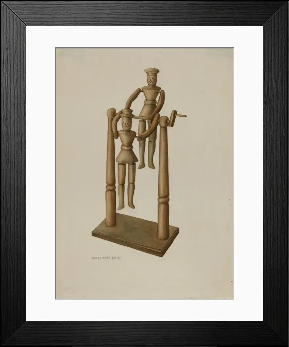 Framed Print : Handcarved Toy, c. 1939. Creator: Betty Jean Davis Framed Print : Handcarved Toy, c. 1939. Creator: Betty Jean Davis