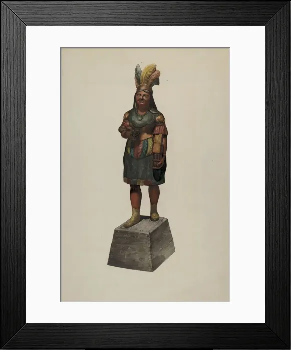 Framed Print : Cigar Store Indian, c. 1937. Creator: John Davis Framed Print : Cigar Store Indian, c. 1937. Creator: John Davis