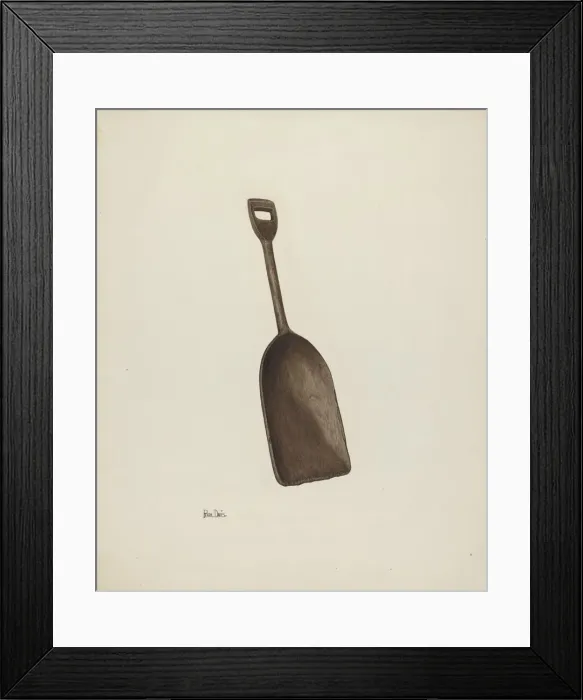 Framed Print : Wooden Grain Shovel, c. 1941. Creator: Pearl Davis Framed Print : Wooden Grain Shovel, c. 1941. Creator: Pearl Davis