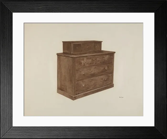 Framed Print : Dresser, c. 1940. Creator: Pearl Davis Framed Print : Dresser, c. 1940. Creator: Pearl Davis