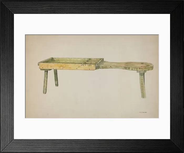 Framed Print : Shoe Bench, c. 1941. Creator: Clarence W Dawson Framed Print : Shoe Bench, c. 1941. Creator: Clarence W Dawson