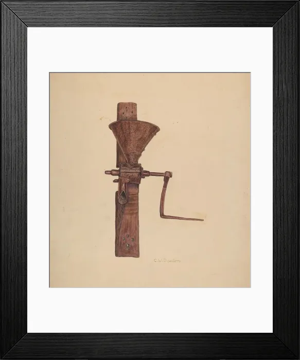 Framed Print : Coffee Mill, c. 1940. Creator: Clarence W Dawson Framed Print : Coffee Mill, c. 1940. Creator: Clarence W Dawson
