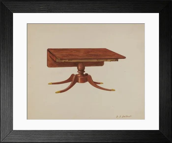 Framed Print : Drop-leaf Table, c. 1941. Creator: Davids De Vault Framed Print : Drop-leaf Table, c. 1941. Creator: Davids De Vault