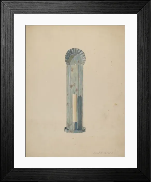 Framed Print : Tole Candlebrum, c. 1940. Creator: Davids De Vault Framed Print : Tole Candlebrum, c. 1940. Creator: Davids De Vault
