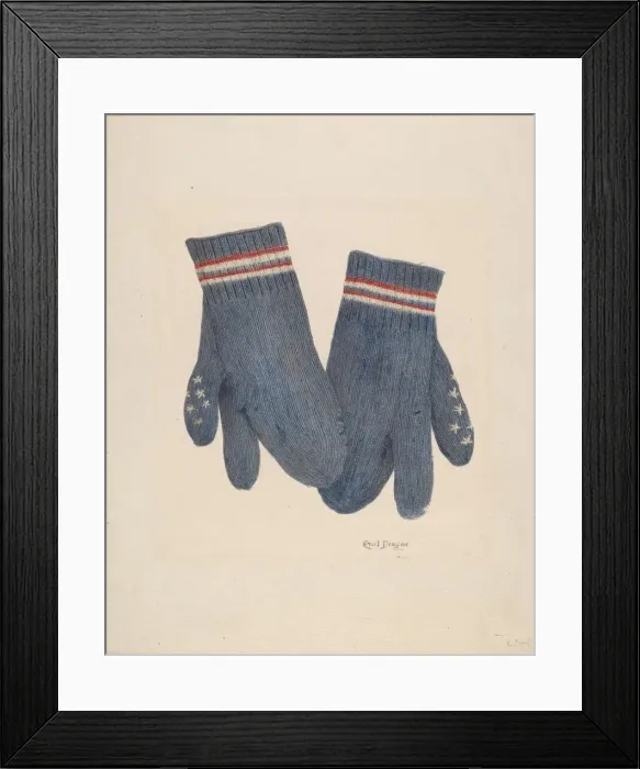 Framed Print : Mittens, c. 1940. Creator: Ethel Dougan Framed Print : Mittens, c. 1940. Creator: Ethel Dougan