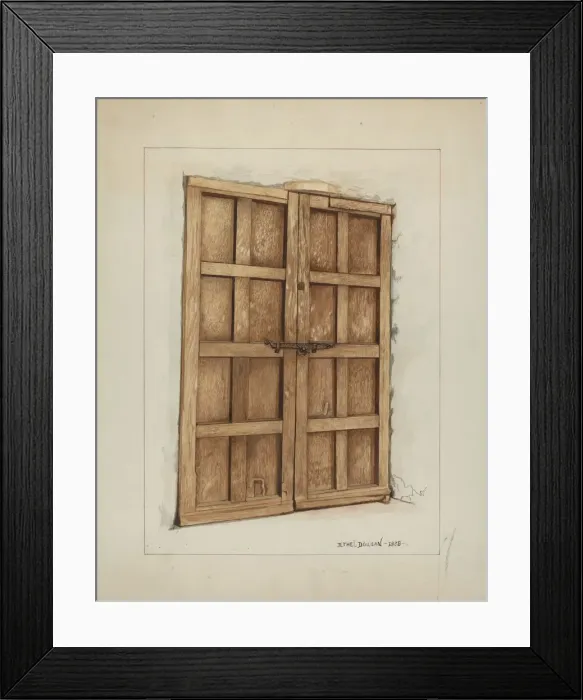 Framed Print : Sacristy Door at Mission San Juan Bautista, 1938. Creator: Ethel Dougan Framed Print : Sacristy Door at Mission San Juan Bautista, 1938. Creator: Ethel Dougan