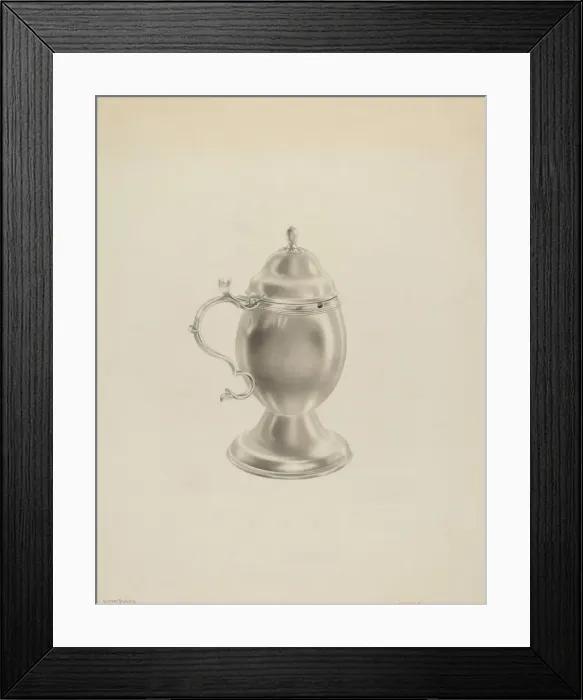 Framed Print : Silver Mustard Pot, c. 1939. Creator: Hester Duany Framed Print : Silver Mustard Pot, c. 1939. Creator: Hester Duany