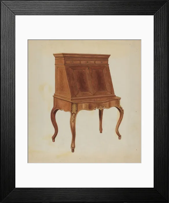 Framed Print : Desk, c. 1936. Creator: Rex F Bush Framed Print : Desk, c. 1936. Creator: Rex F Bush