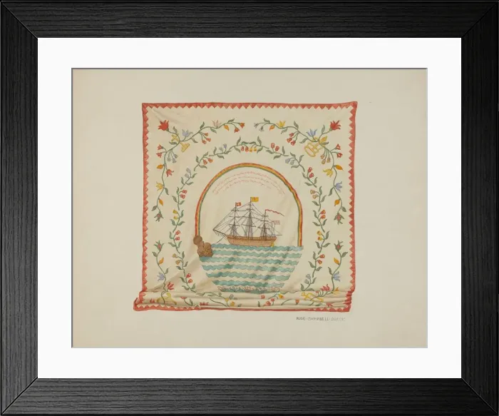 Framed Print : Applique Bedspread, c. 1940. Creator: Rose Campbell-Gerke Framed Print : Applique Bedspread, c. 1940. Creator: Rose Campbell-Gerke