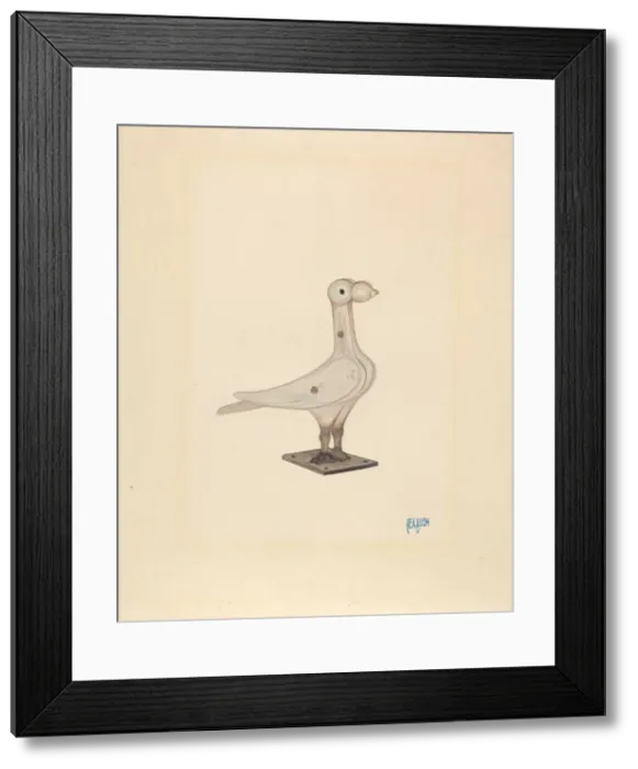 Framed Print : Cast Iron Pigeon, c. 1936. Creator: Rex F Bush Framed Print : Cast Iron Pigeon, c. 1936. Creator: Rex F Bush