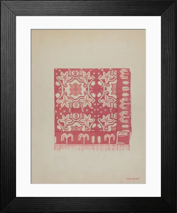 Framed Print : Coverlet, c. 1936. Creator: Rex F Bush Framed Print : Coverlet, c. 1936. Creator: Rex F Bush
