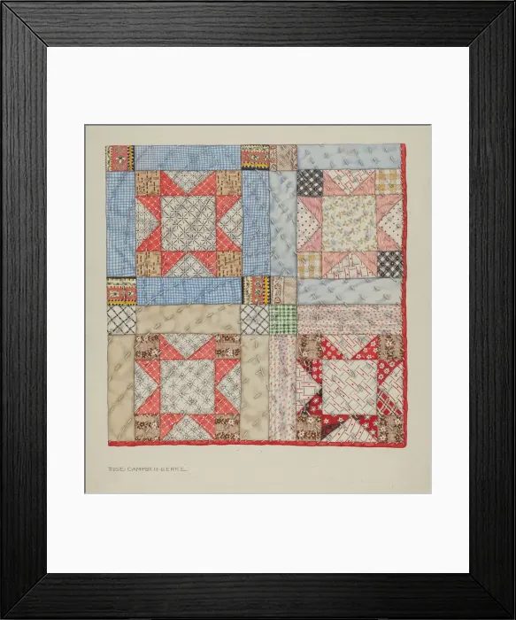 Framed Print : Patchwork Quilt, c. 1937. Creator: Rose Campbell-Gerke Framed Print : Patchwork Quilt, c. 1937. Creator: Rose Campbell-Gerke