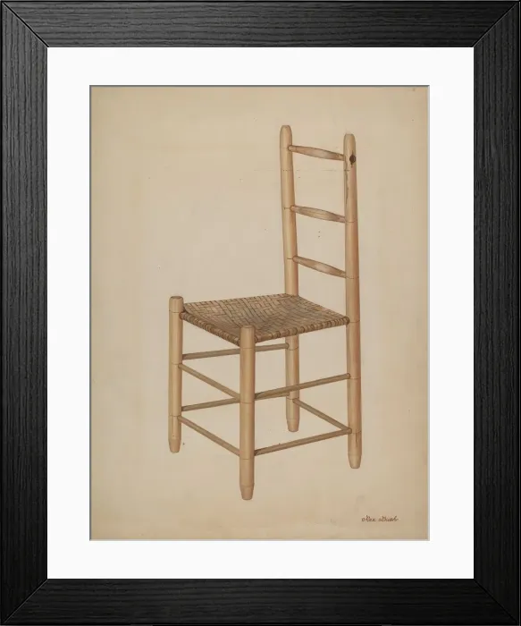 Framed Print : Chair (Jack Knife Type), c. 1937. Creator: Rex F Bush Framed Print : Chair (Jack Knife Type), c. 1937. Creator: Rex F Bush