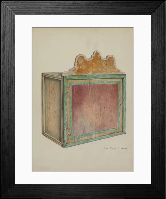 Framed Print : Wooden Cabinet for Music, c. 1938. Creator: Rose Campbell-Gerke Framed Print : Wooden Cabinet for Music, c. 1938. Creator: Rose Campbell-Gerke