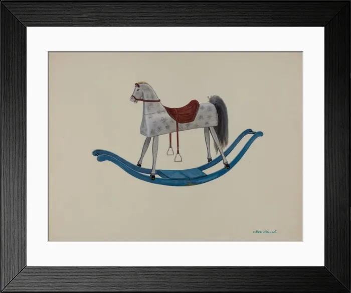 Framed Print : Rocking Horse, c. 1937. Creator: Rex F Bush Framed Print : Rocking Horse, c. 1937. Creator: Rex F Bush