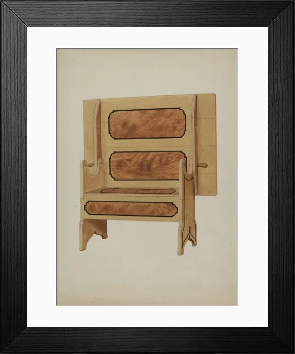 Framed Print : Pa. German Hutch Table, c. 1936. Creator: Rex F Bush Framed Print : Pa. German Hutch Table, c. 1936. Creator: Rex F Bush