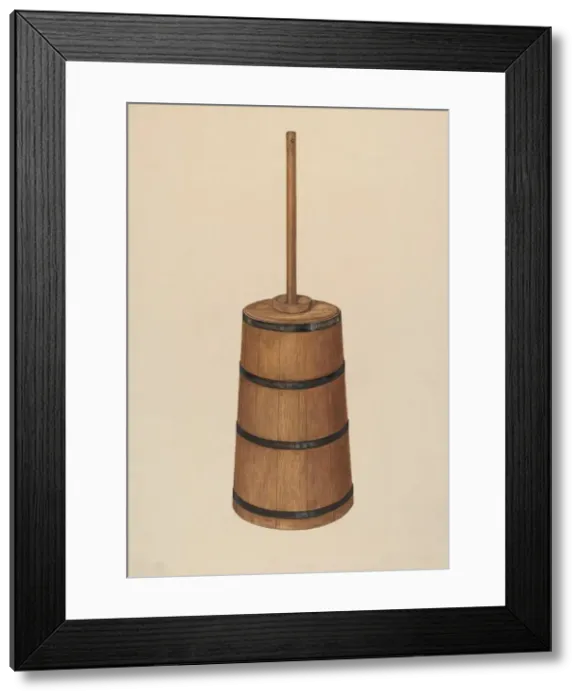 Framed Print : Handmade Churn, c. 1937. Creator: Rex F Bush Framed Print : Handmade Churn, c. 1937. Creator: Rex F Bush