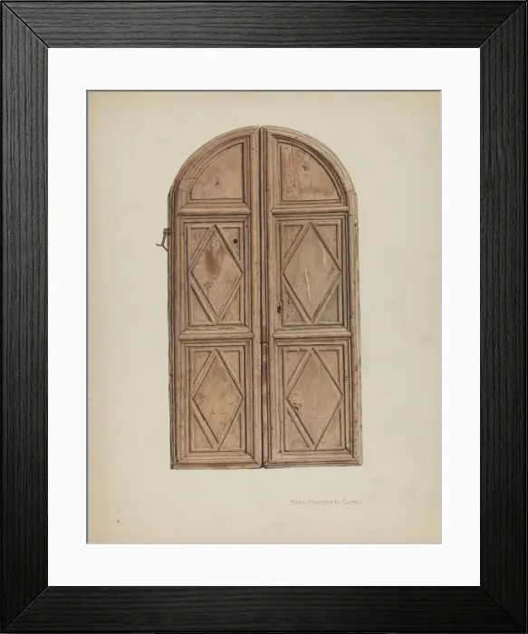 Framed Print : Cabinet Doors, c. 1939. Creator: Rose Campbell-Gerke Framed Print : Cabinet Doors, c. 1939. Creator: Rose Campbell-Gerke