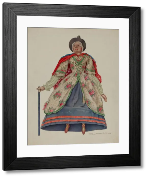 Framed Print : Mother Goose marionette, c. 1939. Creator: Rose Campbell-Gerke Framed Print : Mother Goose marionette, c. 1939. Creator: Rose Campbell-Gerke