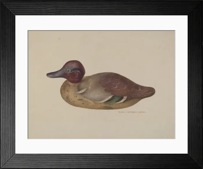 Framed Print : Decoy Duck, c. 1938. Creator: Rose Campbell-Gerke Framed Print : Decoy Duck, c. 1938. Creator: Rose Campbell-Gerke