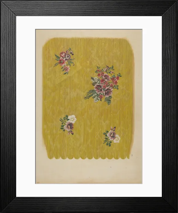 Framed Print : Silk with Embroidered Flowers, c. 1941. Creator: Douglas Campbell Framed Print : Silk with Embroidered Flowers, c. 1941. Creator: Douglas Campbell