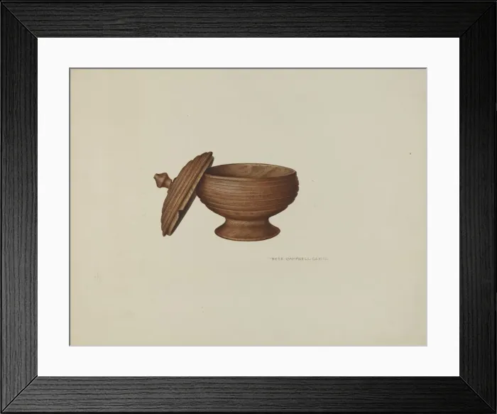 Framed Print : Sugar Bowl with Cover, c. 1941. Creator: Rose Campbell-Gerke Framed Print : Sugar Bowl with Cover, c. 1941. Creator: Rose Campbell-Gerke