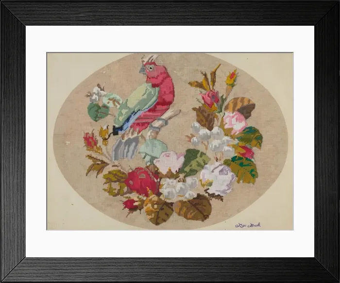 Framed Print : Embroidered Picture, c. 1936. Creator: Rex F Bush Framed Print : Embroidered Picture, c. 1936. Creator: Rex F Bush