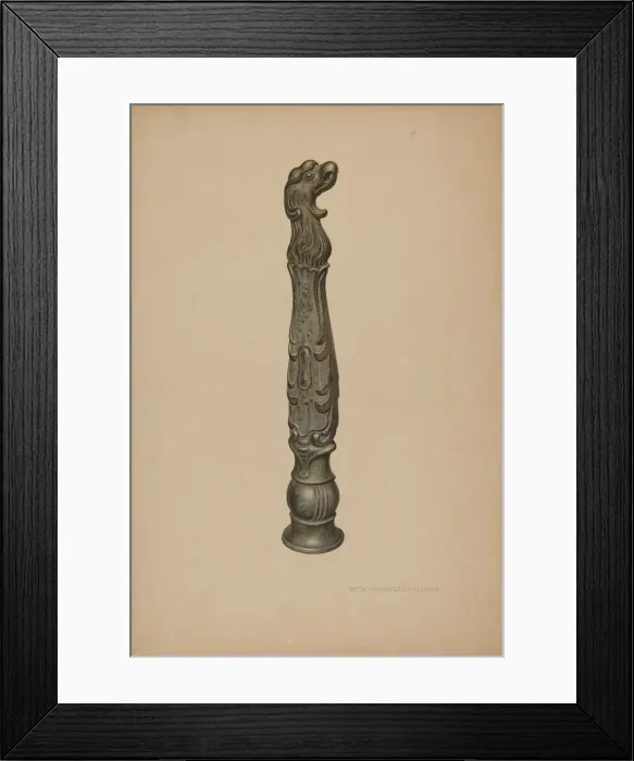 Framed Print : Iron Hitching Post, c. 1939. Creator: Rose Campbell-Gerke Framed Print : Iron Hitching Post, c. 1939. Creator: Rose Campbell-Gerke