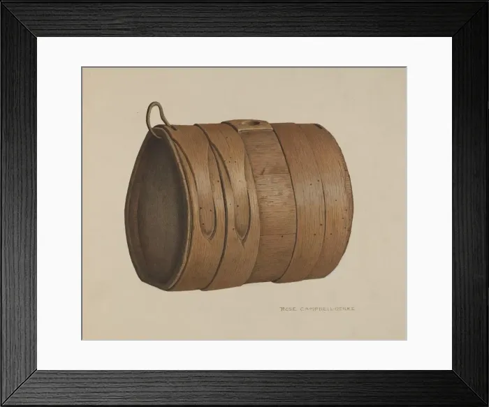 Framed Print : Antique Liquor Keg, c. 1941. Creator: Rose Campbell-Gerke Framed Print : Antique Liquor Keg, c. 1941. Creator: Rose Campbell-Gerke
